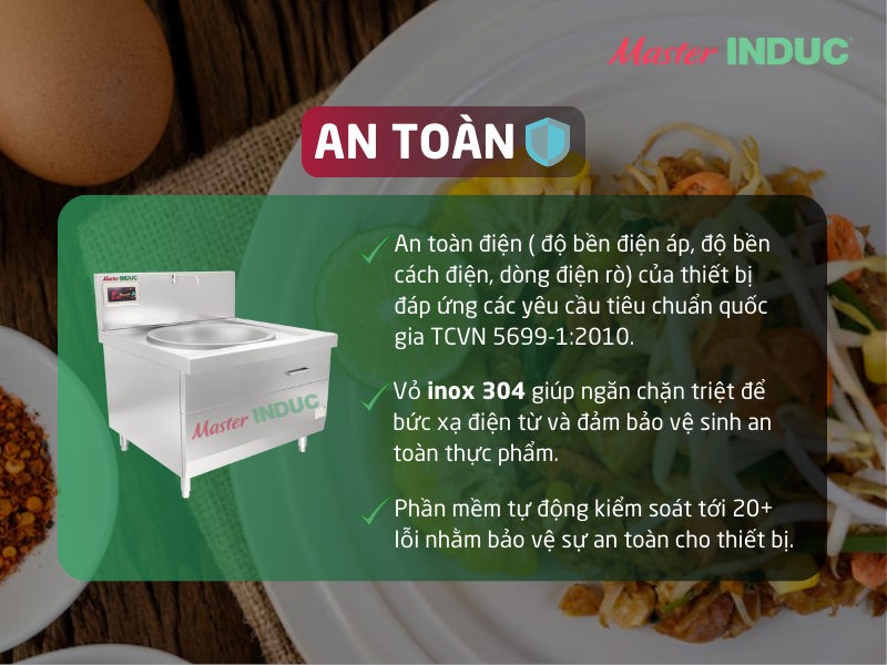 Bếp Á chảo liền điện từ MasterINDUC đảm bảo an toàn