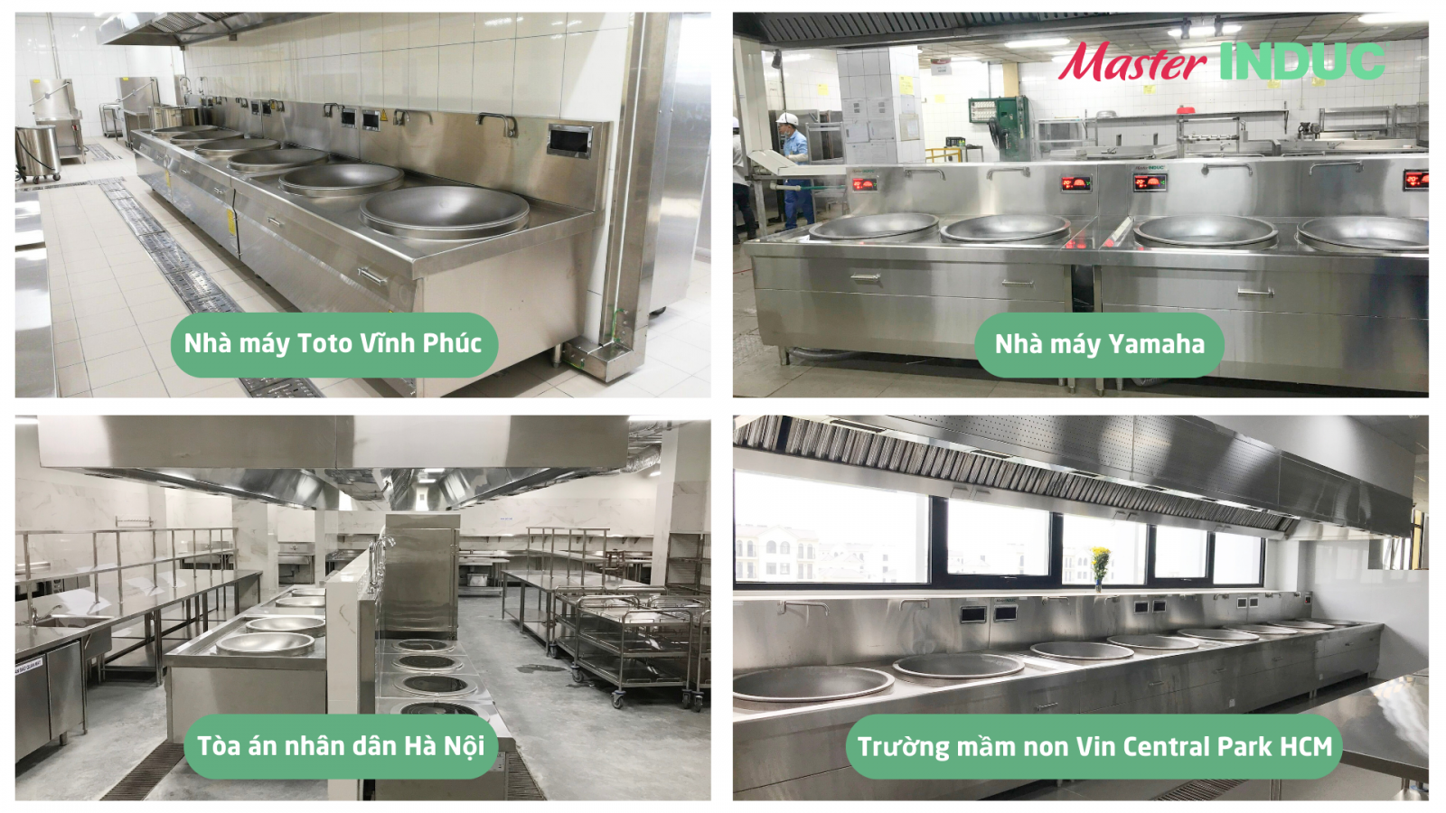 Hình ảnh những dự án của dòng sản phẩm Bếp Á chảo liền điện từ MasterINDUC