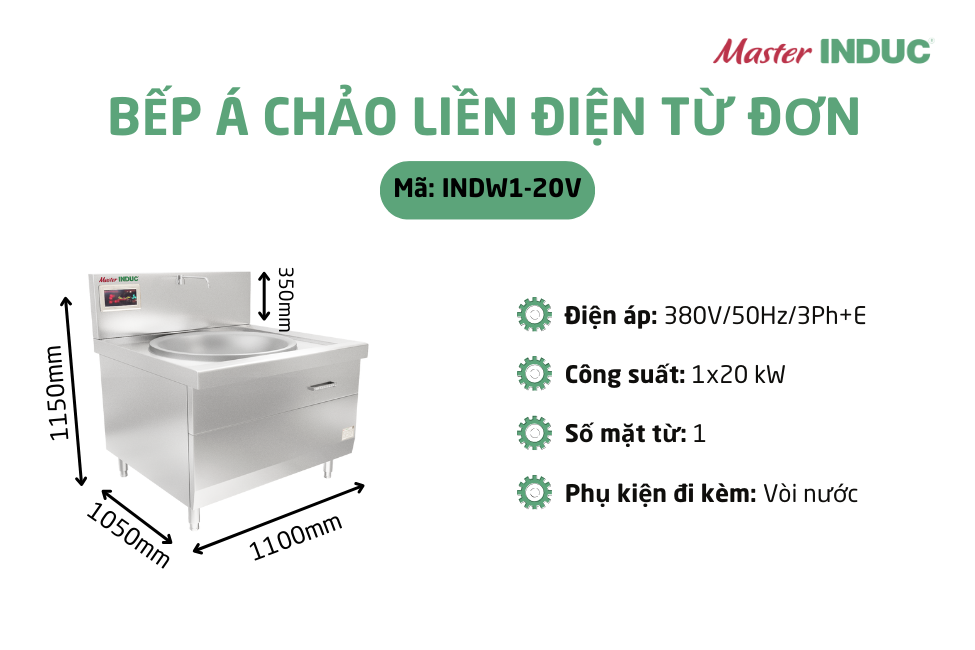 Bếp Á chảo liền điện từ đơn