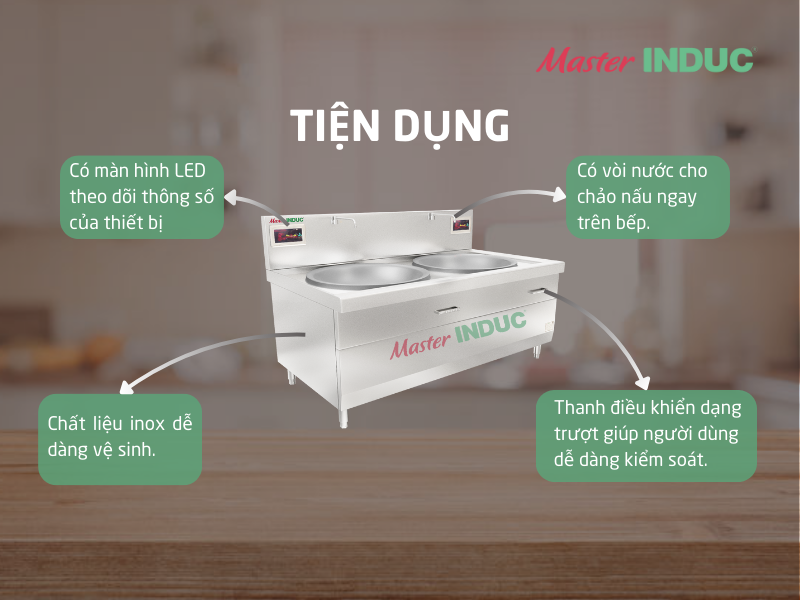 Bếp Á chảo liền điện từ MasterINDUC tiện dụng