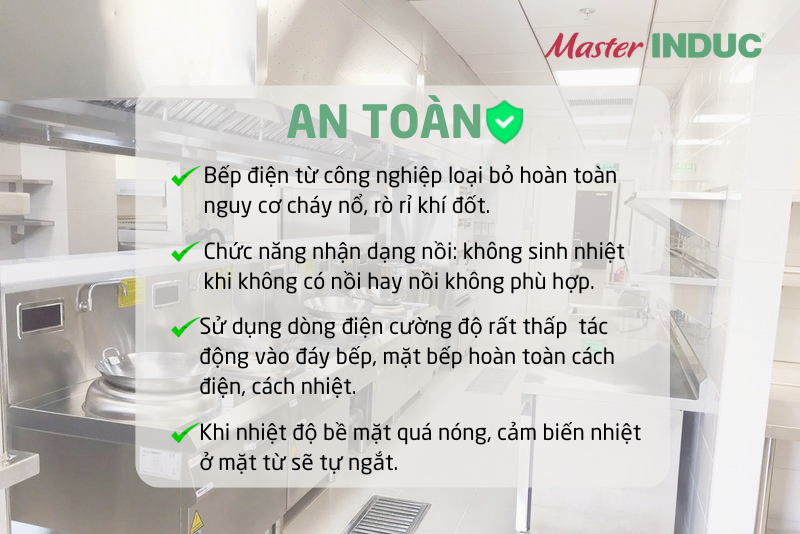 Bếp điện từ công nghiệp MasterINDUC đảm bảo an toàn
